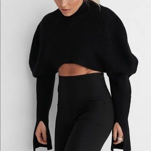 NA-KD Puff shoulder knitted sweater